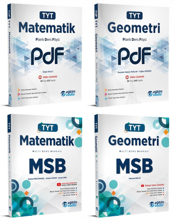 Eğitim Vadisi Tyt Matematik + Geometri Pdf + Msb Seti 4 Kitap 2023