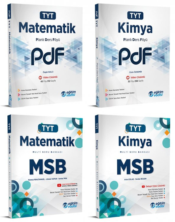Eğitim Vadisi Tyt Matematik + Kimya Pdf + Msb Seti 4 Kitap 2023