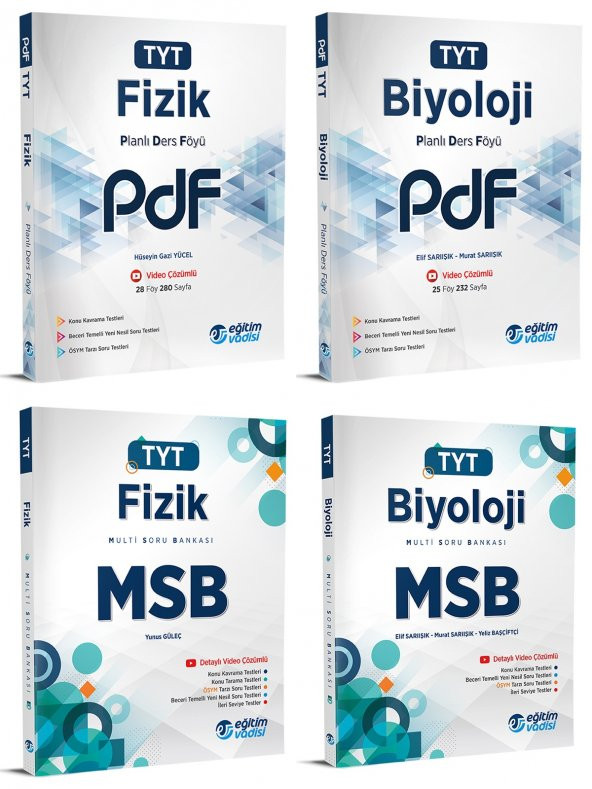 Eğitim Vadisi Tyt Fizik + Biyoloji Pdf + Msb Seti 4 Kitap 2023