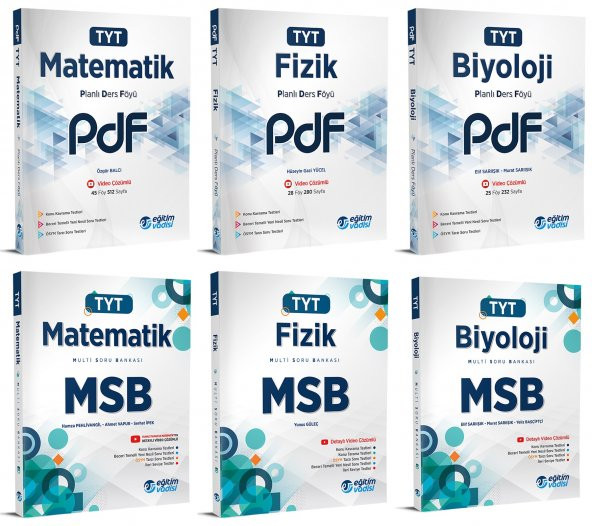 Eğitim Vadisi Tyt Matematik + Fizik + Biyoloji Pdf + Msb Seti 6 Kitap 2023