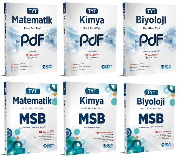 Eğitim Vadisi Tyt Matematik + Kimya + Biyoloji Pdf + Msb Seti 6 Kitap 2023
