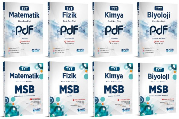 Eğitim Vadisi Tyt Matematik + Fizik + Kimya + Biyoloji Pdf + Msb Seti 8 Kitap 2023