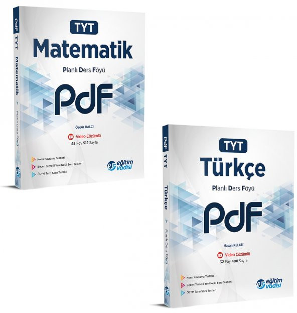 Eğitim Vadisi Tyt Matematik + Türkçe Pdf Planlı Ders Föyü Seti 2 Kitap 2023
