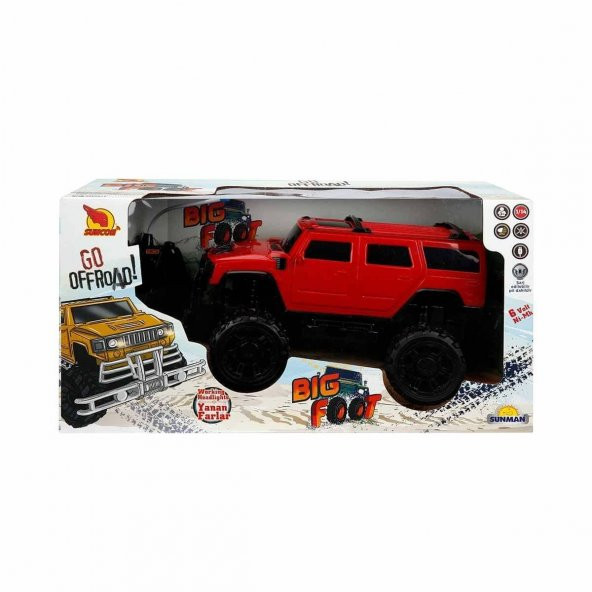2040032 Sunman, 1:14 Uzaktan Kumandalı Big Foot Usb Şarjlı Hummer 34 cm - 3