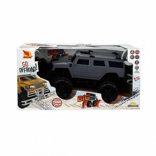 2040032 Sunman, 1:14 Uzaktan Kumandalı Big Foot Usb Şarjlı Hummer 34 cm - 9