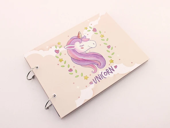Unicorn Tasarımlı Kendin Yap Fotoğraf Albümü Klaket