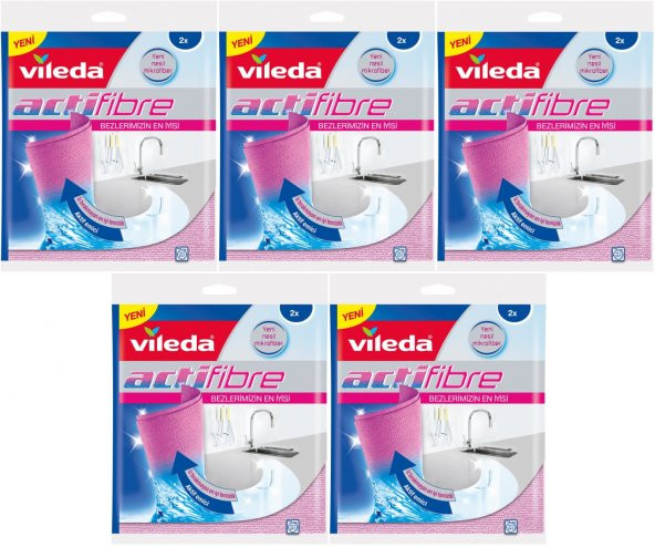 Vileda Actifibre Mikrofiber Bez (Paket İçi 2 Li Pk) (5 Li Set) - 1