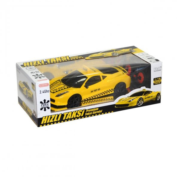 TOY-20 Toysan, 1:16  Kumandalı Şarjlı Taksi Aracı 24 cm - 2