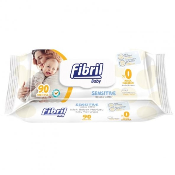 Fibril Islak Havlu Mendil 90 Yaprak Baby Sensitive Plastik Kapaklı (6 Lı Set) 540 Yaprak - 2