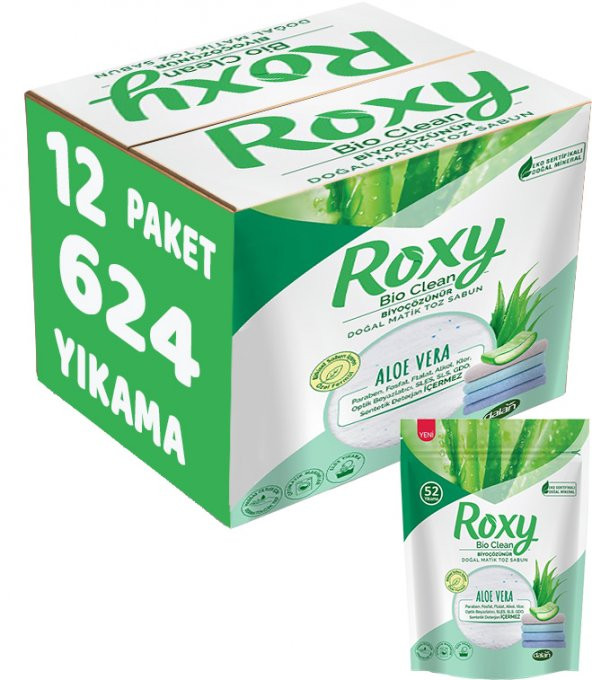 Dalan Roxy Bio Clean Matik Sabun Tozu 1.6Kg Aloe Vera (12 Li Set) (624 Yıkama)