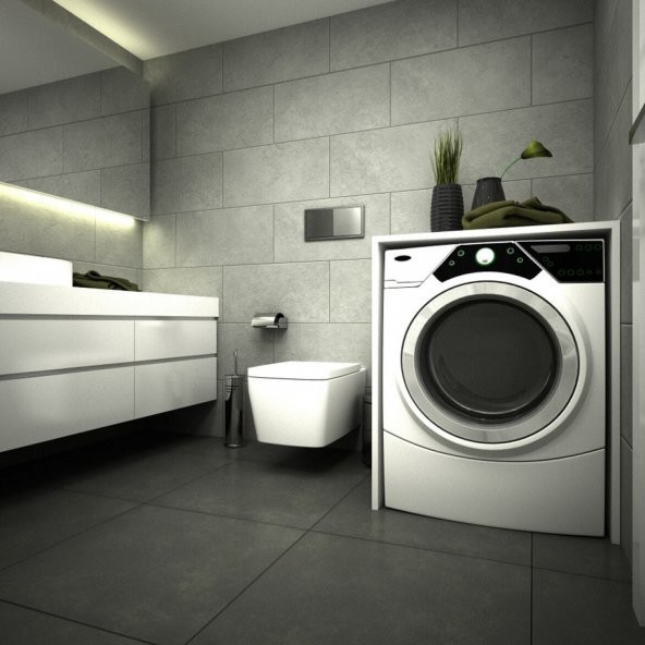 Çamaşır Makinesi Alt Dolabı - Beyaz - 3