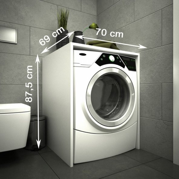 Çamaşır Makinesi Alt Dolabı - Beyaz - 4