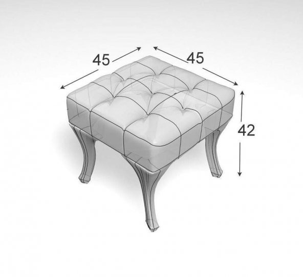 Ünüvar Konsept Puf & Benç 45X45-Pls Ayak Silenebilir Kumaş Krem - 2