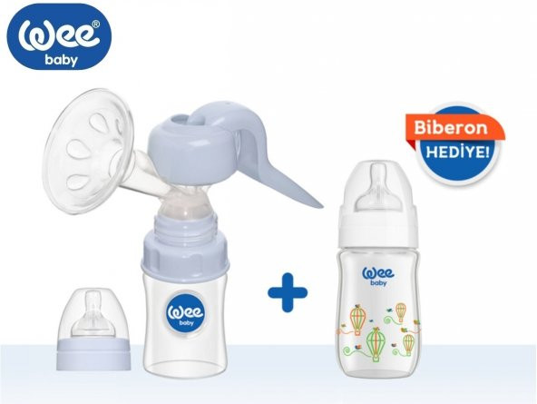 Wee Baby Pratik Manuel Göğüs Pompası + Cam Biberon 180ML HEDİYE