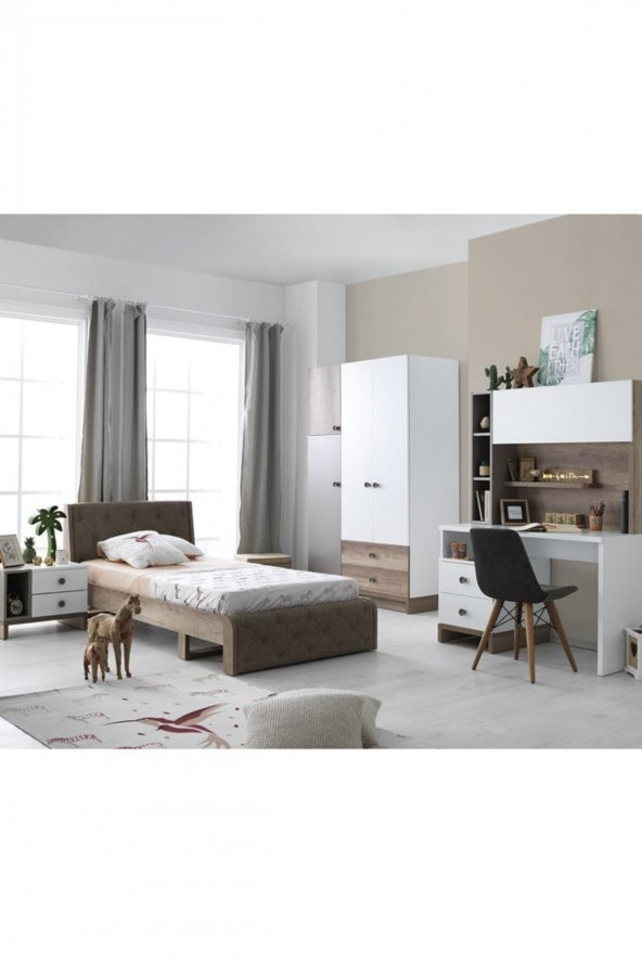 Rengarenk Latte 120X200 Karyola k1 - 2