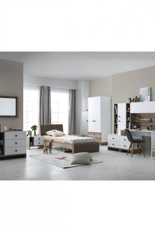 Rengarenk Latte 120X200 Karyola k1 - 5