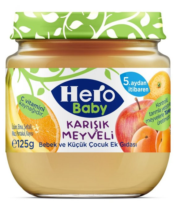 Hero Baby Kavanoz Maması 125GR Karışık Meyveli