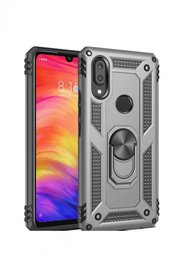 TahTicMer   Huawei P30 Lite Kılıf Çift Katmanlı Yüzüklü Manyetik Vega Araç Tutucu Destekli Zırhlı Tank Kapak