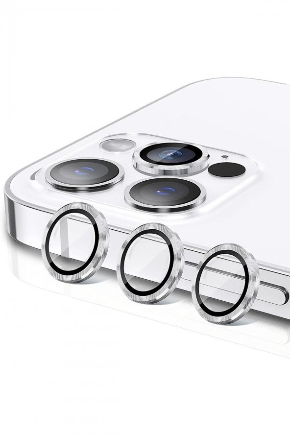 TahTicMer   Apple iphone 13 Pro Max Kamera Lens Koruyucu Kırılmaz Metal çerçeveli Kamera Lens Koruma