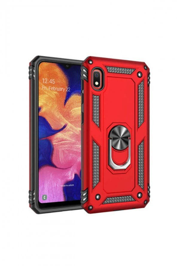 TahTicMer   Xiaomi Redmi K30 Kılıf Çift Katmanlı Yüzüklü Manyetik Vega Araç Tutucu Destekli Zırhlı Tank Kapak