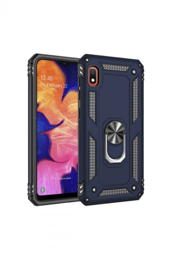 TahTicMer   Xiaomi Redmi 9A Kılıf Çift Katmanlı Yüzüklü Manyetik Vega Araç Tutucu Destekli Zırhlı Tank Kapak