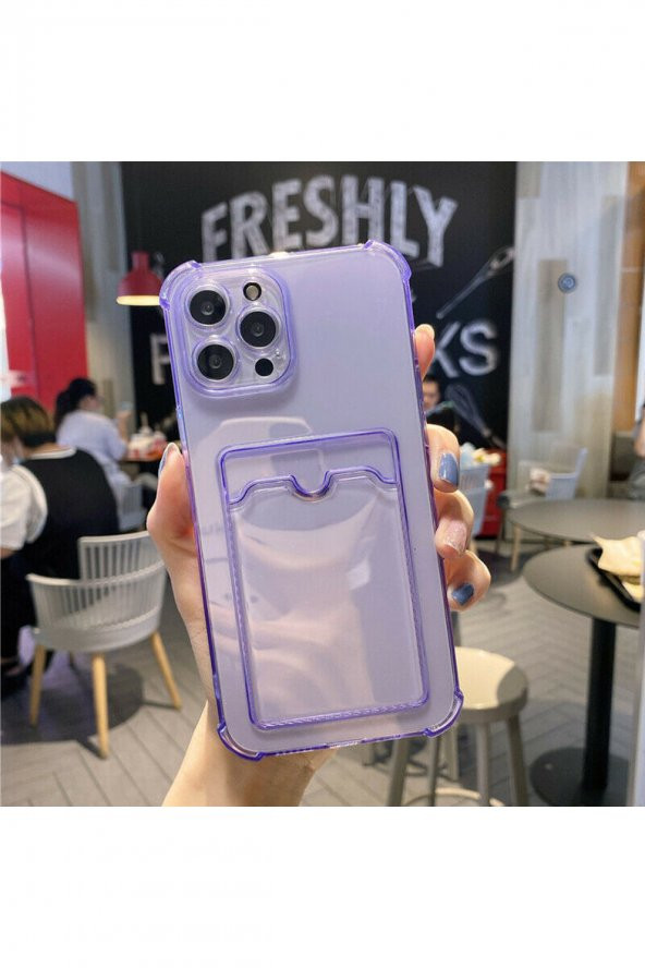 TahTicMer   Apple iPhone 11 Pro Kılıf Silikon şeffaf Kredi Kartlık Bölmeli Antişok Dört Köşe Darbe Korumalı - 1