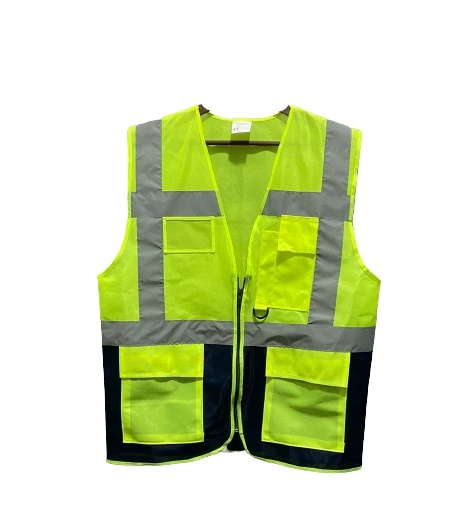 Mühendis Tipi Çift Renk İkaz Yeleği (Sarı-Lacivert) - 5 Li Paket ürün görseli 1