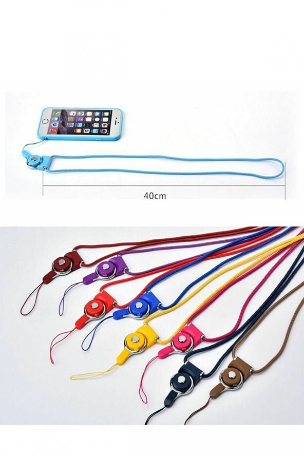 TahTicMer   Telefon Boyun Askısı Tutucu İp Kırmızı - 2