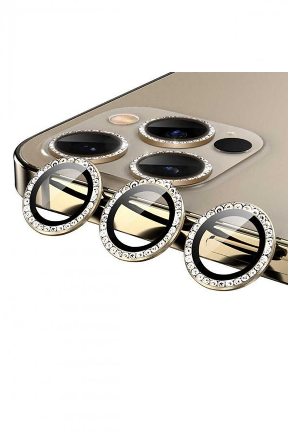 TahTicMer   Apple iphone 12 Taşlı Kamera Lens Kırılmaz Cam Koruyucu Swarovski Taşlı Metal çerçeveli Lens Koruma