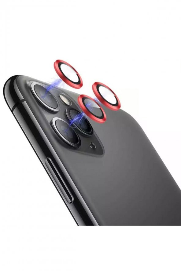 TahTicMer   Apple iphone 11 Pro Kamera Lens Koruyucu Kırılmaz Metal çerçeveli Kamera Lens Koruma