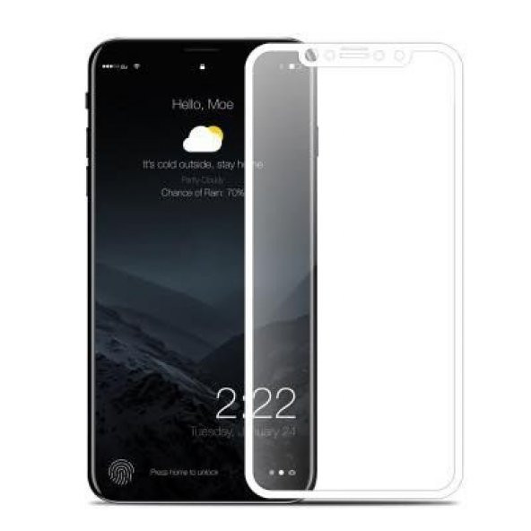 TahTicMer   Samsung Galaxy A5 2017 A520 5D Nano Kırılmaz Ekran Koruyucu Komple Kapatan Beyaz