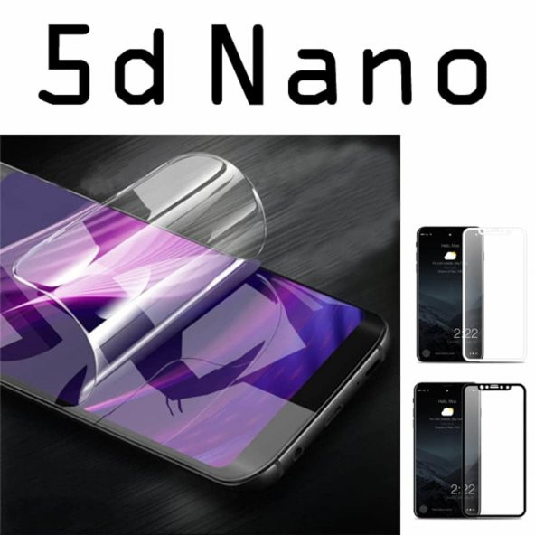 TahTicMer   Samsung C7 Pro C7010 5D Nano Kırılmaz Ekran Koruyucu Komple Koruma Beyaz