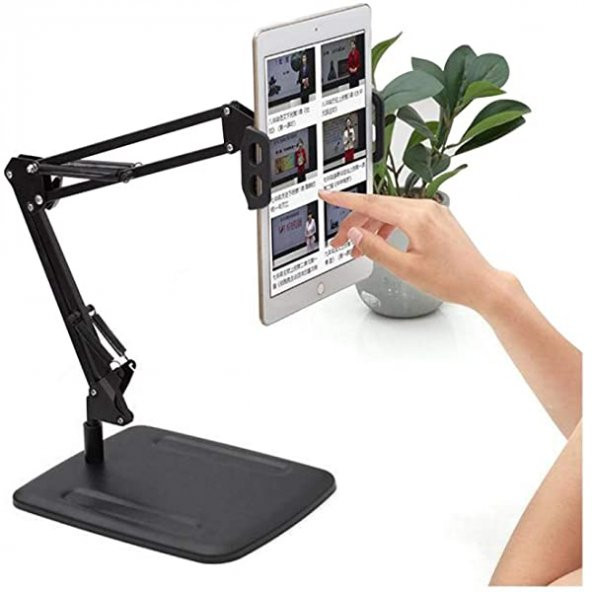 TahTicMer   Tablet Telefon Standı Masaüstü Süspansiyonlu Makas Metal Yapı Masa Tutuculu  Stand - 3