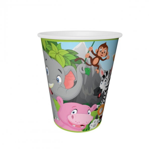 TSF8719 Balonevi, Safari, 8 adet Kağıt Bardak, 220/240cc - Resim 5