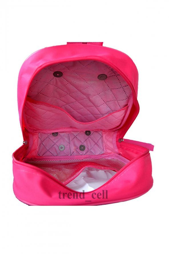 TahTicMer Anaokulu Çocuk Valiz Sırt Çantası Çekçekli 2in1 Mini Fare Abs ön Yüzey 5D Boyutlu Su Geçirmez Pembe - 3