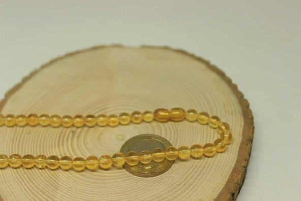 Sitrin Taşı Koyu Renk Kolye 6mm (Klipsli) - 2