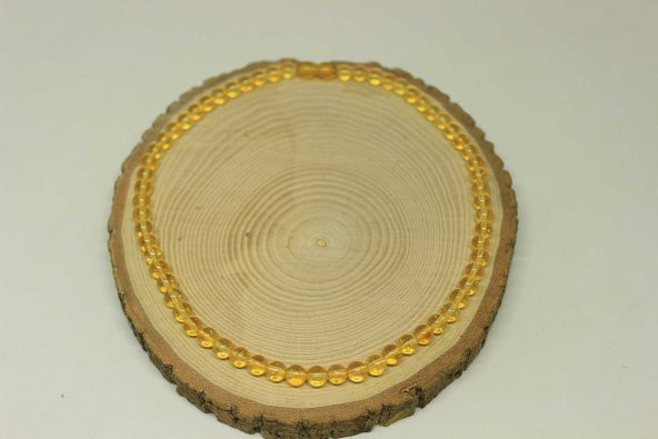 Sitrin Taşı Koyu Renk Kolye 6mm (Klipsli) - 3