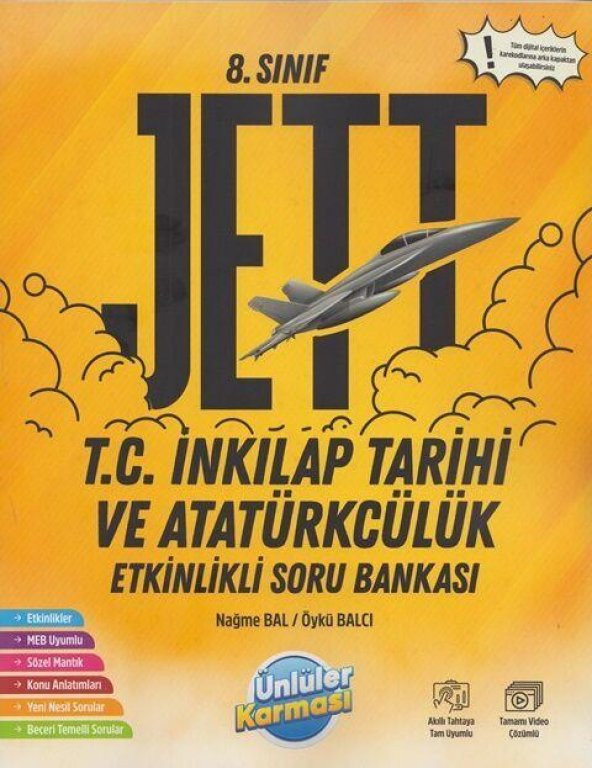 8. Sınıf T.C. İnkılap Tarihi ve Atatürkçülük JETT Etkinlikli Soru Bankası Ünlüler Karması - 1