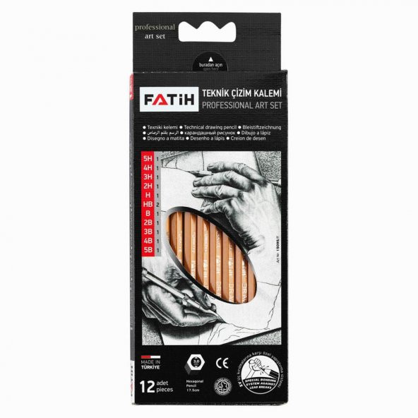 Fatih Kurşun Kalem Dereceli Kalem Professional Set 12 Li Blister ürün görseli 1
