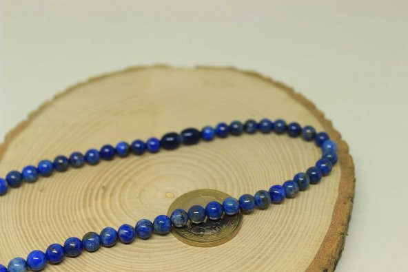 Lapis Taşı Kolye 6mm (Klipsli) - Resim 2