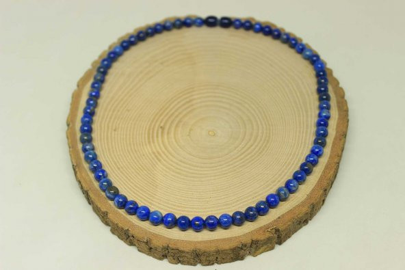 Lapis Taşı Kolye 6mm (Klipsli) - Resim 3