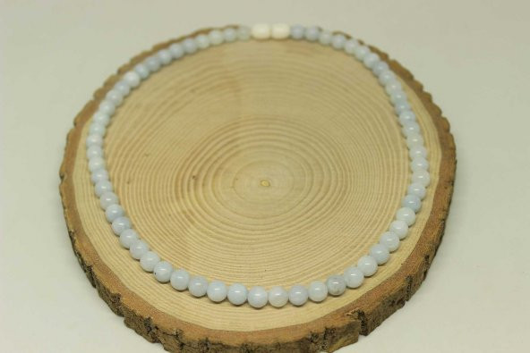 Akuamarin Taşı Kolye 6mm (Klipsli) - Resim 3