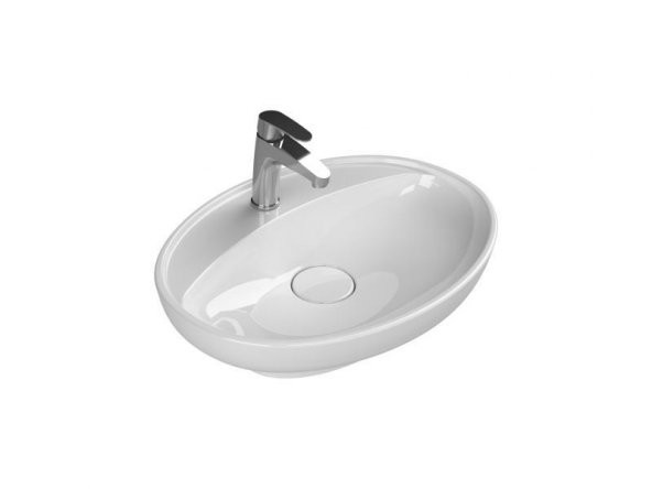 Turkuaz Cerastyle Lal C Serisi Tezgah Üstü Lavabo 60x45,5 Cm