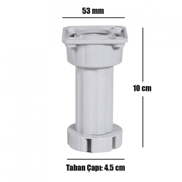 Mobilya Masa Puf Sehpa TV Ünitesi Ayağı Ayarlanabilir 10 cm Gri Ayak - 2