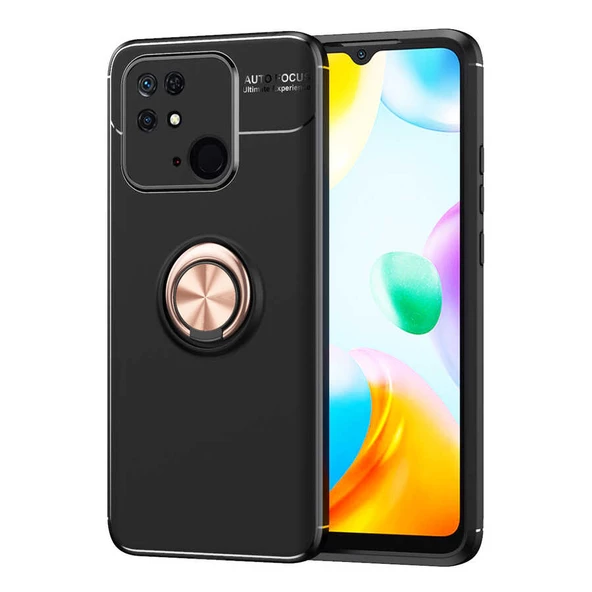 Xiaomi Redmi 10C Kılıf Zore Ravel Yüzüklü Silikon Kılıf - Resim 6