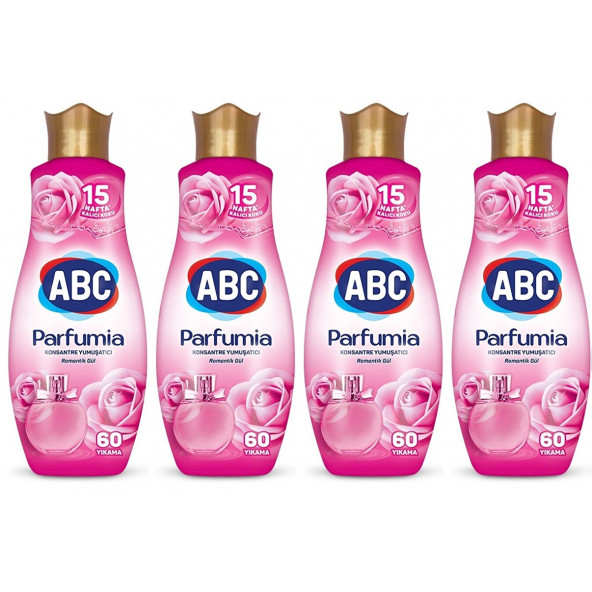 ABC Konsantre Yumuşatıcı Parfumıa Romantik Gül 1440 ml x4 Adet