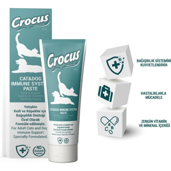 Crocus Kedi Köpek Immune System Macun 100 Gram SKT:01/2025