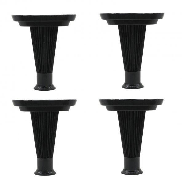 (4 ADET) Mobilya Kanepe Ünite Koltuk Ayağı 15 cm Siyah Baza Ayak