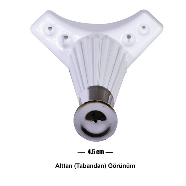 (4 Adet) Mobilya Kanepe Masa Sehpa Ayağı Baza Ayak Beyaz 12 cm - 4