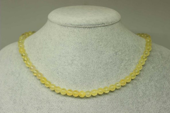 Sitrin Taşı Açık Renk Kolye 6mm (Klipsli) ürün görseli